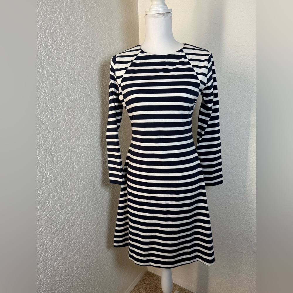 J. Crew 365‎ modi Blue & White  Striped A-Line Dress Women’s small